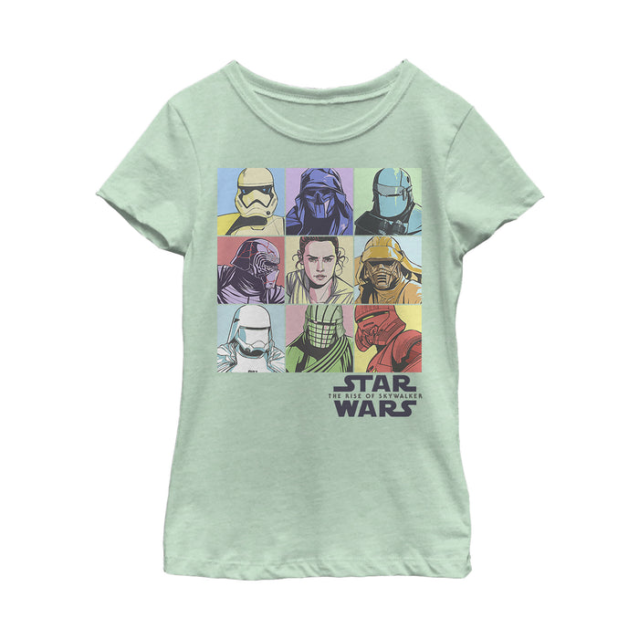 fifth sun Girl's Star Wars: The Rise of Skywalker Pastel Character Bingo T-Shirt