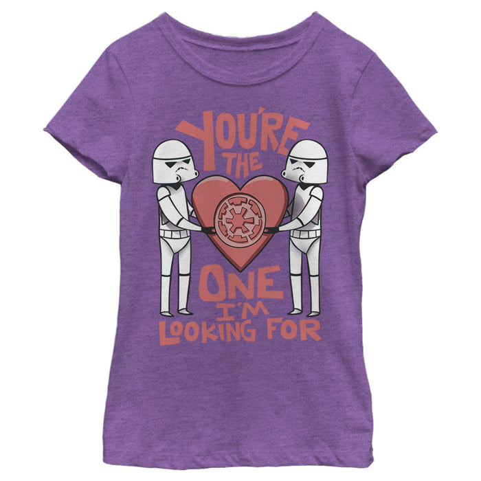 fifth sun Girl's Star Wars Valentine Looking For Stormtrooper T-Shirt