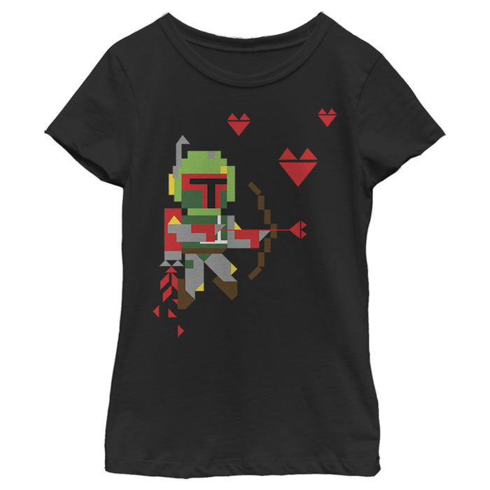fifth sun Girl's Star Wars Valentine's Day Boba Fett Cupid T-Shirt