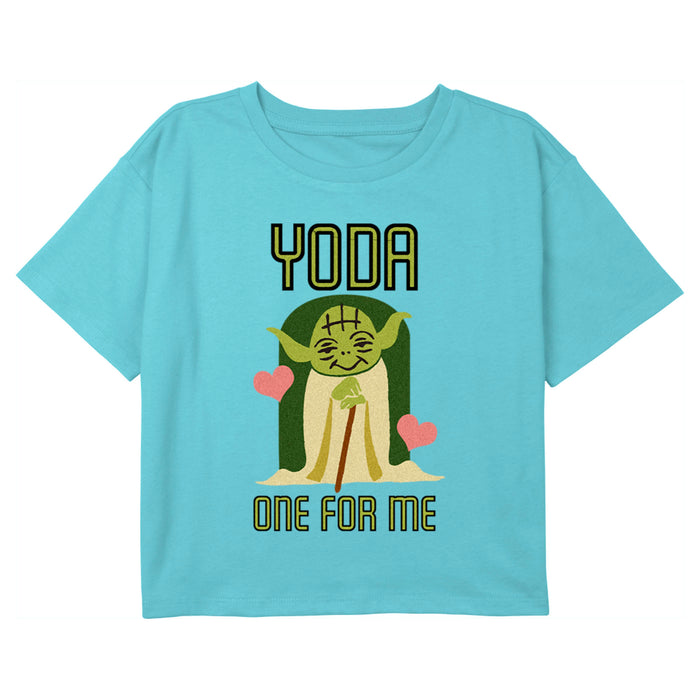 fifth sun Girl's Star Wars Valentine's Day Cute Yoda One for Me T-Shirt