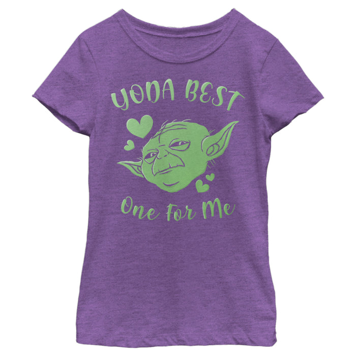 fifth sun Girl's Star Wars Valentine's Day Yoda Best One for Me T-Shirt