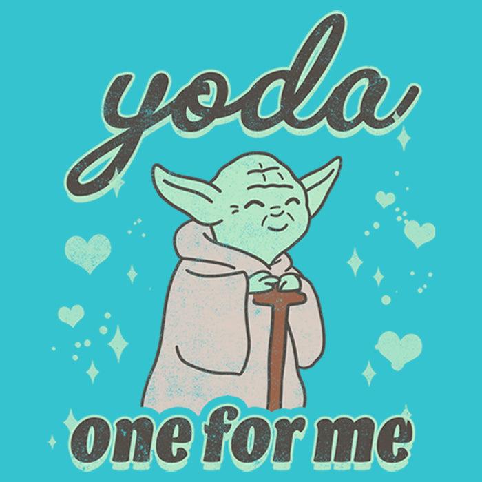 Fifth Sun Girl's Star Wars Valentine's Day Yoda One For Me Distressed T-Shirt