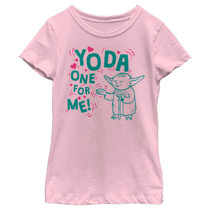 fifth sun Girl's Star Wars Valentine's Day Yoda One for Me Force T-Shirt