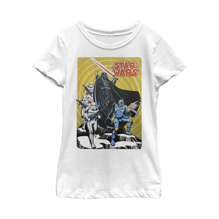 fifth sun Girl's Star Wars Vintage Dark Side Cover T-Shirt
