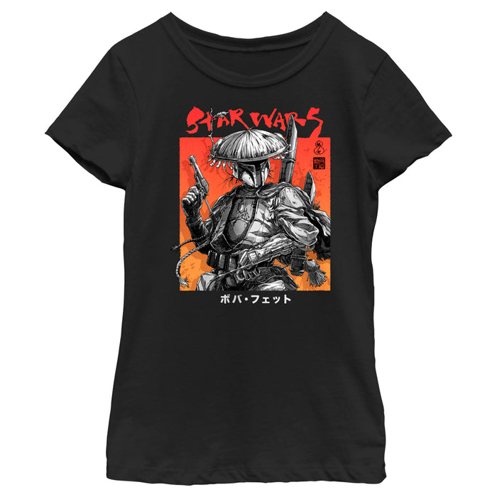 fifth sun Girl's Star Wars: Visions Anime Boba Fett T-Shirt