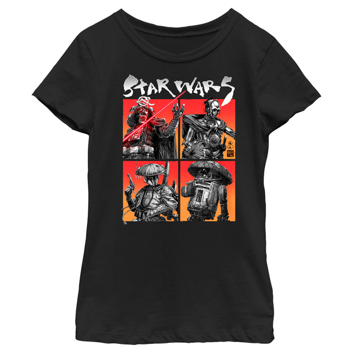 fifth sun Girl's Star Wars: Visions Anime Character Squares T-Shirt