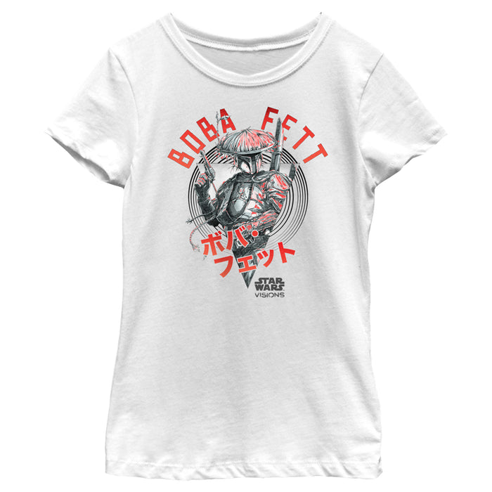 fifth sun Girl's Star Wars: Visions Boba Fett Samurai T-Shirt