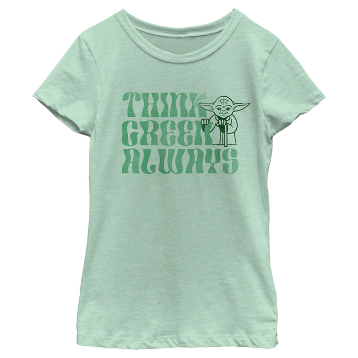 fifth sun Girl's Star Wars Yoda St. Patrick's Day Think Green Always T-Shirt
