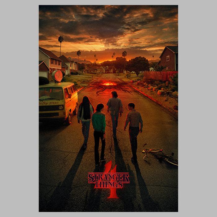 Fifth Sun Girl's Stranger Things Four Friends Rift Apocalypse Poster T-Shirt