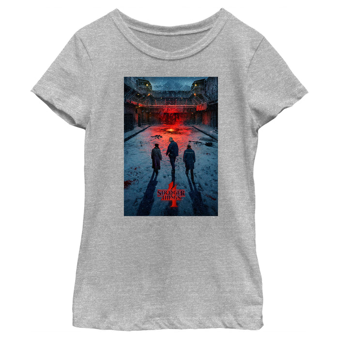Fifth Sun Girl's Stranger Things Four Friends Rift Apocalypse Poster T-Shirt