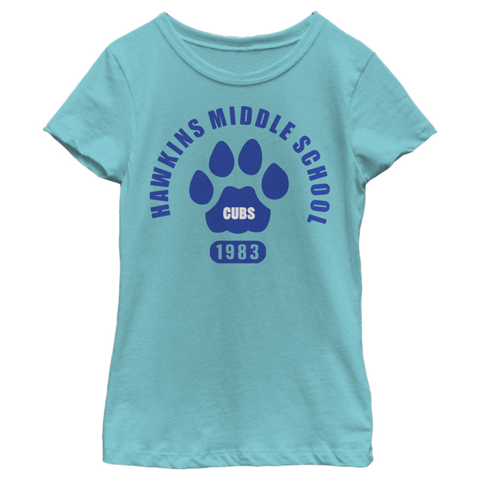fifth sun Girl's Stranger Things Hawkins Middle School Cubs 1983 T-Shirt