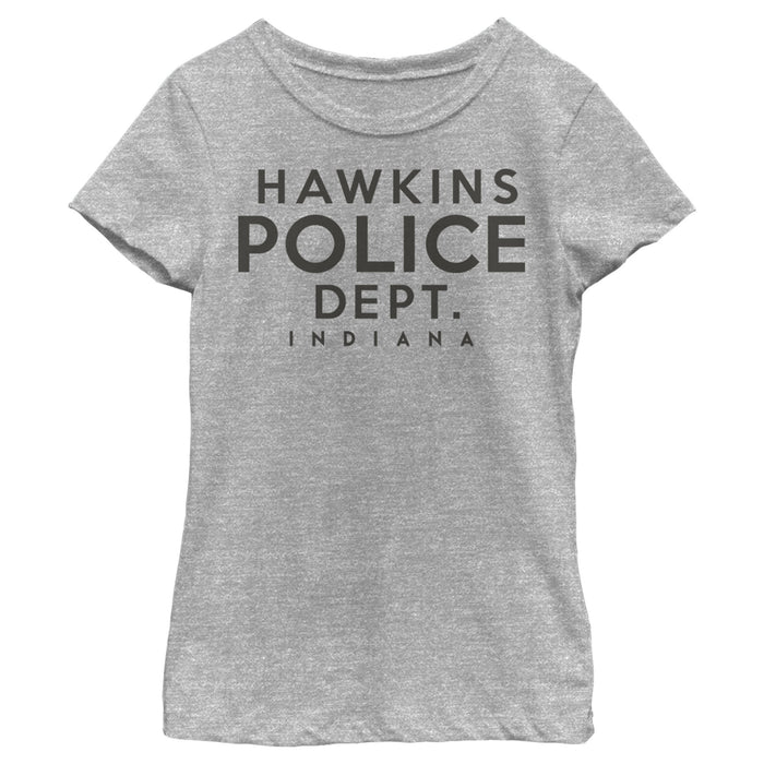 fifth sun Girl's Stranger Things Hawkins Police Department T-Shirt