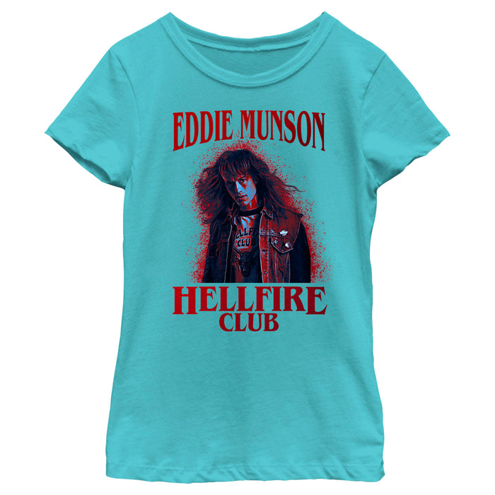 fifth sun Girl's Stranger Things Hellfire Club Eddie Munson T-Shirt