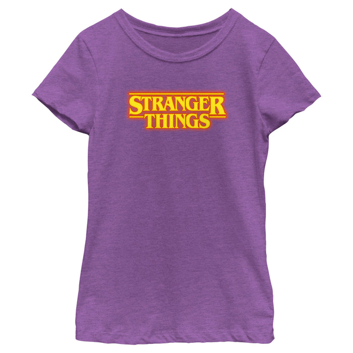 fifth sun Girl's Stranger Things Orange Logo T-Shirt
