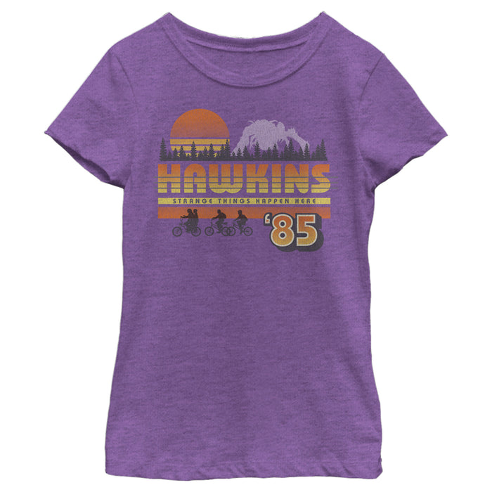 fifth sun Girl's Stranger Things Retro Hawkins Bikers T-Shirt