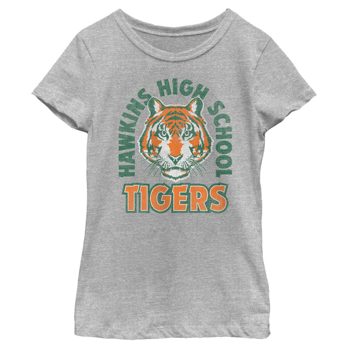 fifth sun Girl's Stranger Things Retro Hawkins High School Tigers T-Shirt