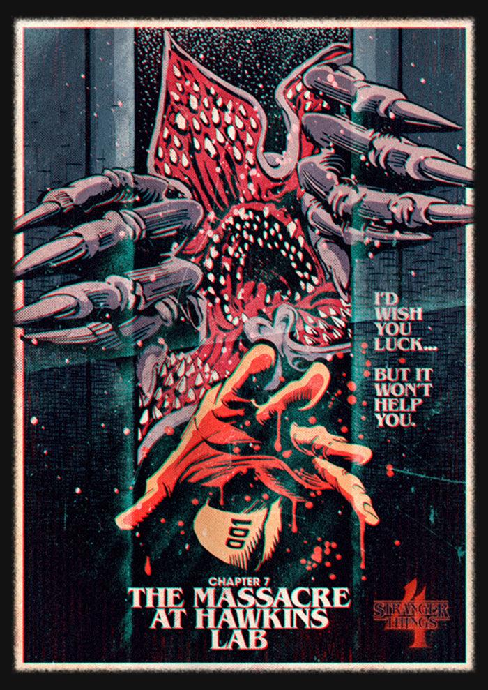 Fifth Sun Girl's Stranger Things Retro Massacre At Hawkins Lab T-Shirt