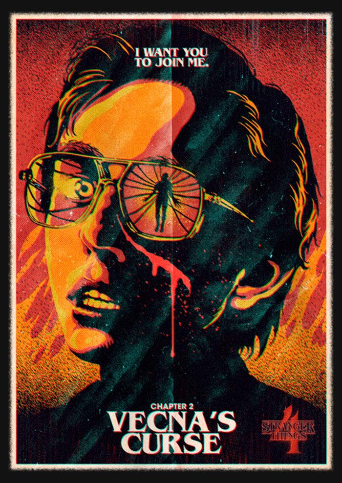 Fifth Sun Girl's Stranger Things Retro Vecna's Curse Poster T-Shirt
