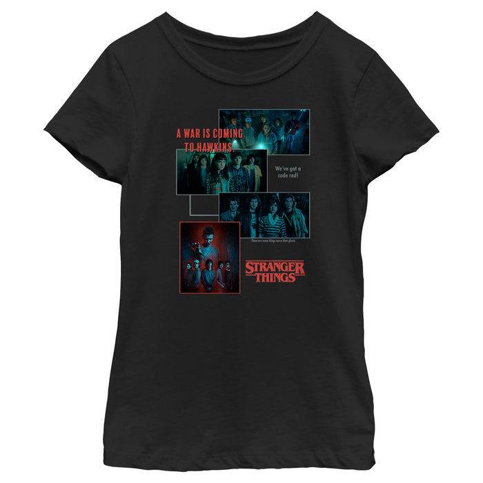 fifth sun Girl's Stranger Things Scenes Collage War Is Coming To Hawkins T-Shirt