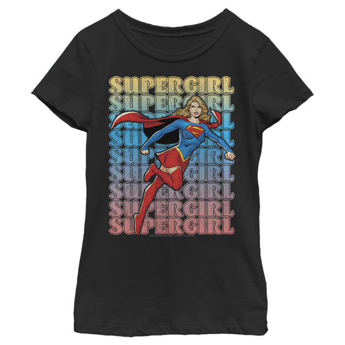 fifth sun Girl's Superman Super Girl Vintage T-Shirt