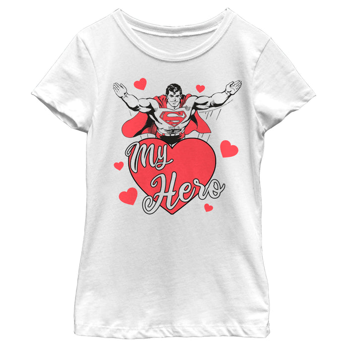 fifth sun Girl's Superman Valentine's Day My Hero T-Shirt
