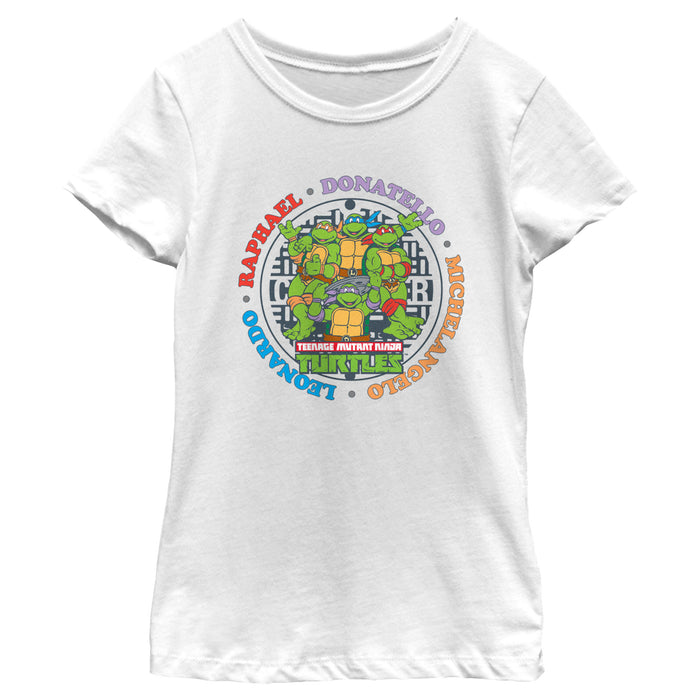 fifth sun Girl's Teenage Mutant Ninja Turtles Colorful Heroes Circle T-Shirt