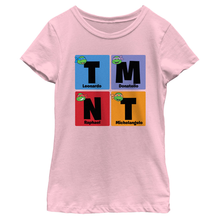 fifth sun Girl's Teenage Mutant Ninja Turtles Colorful Turtle Elements T-Shirt