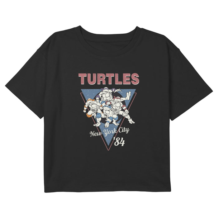 fifth sun Girl's Teenage Mutant Ninja Turtles Distressed Group Triangle T-Shirt