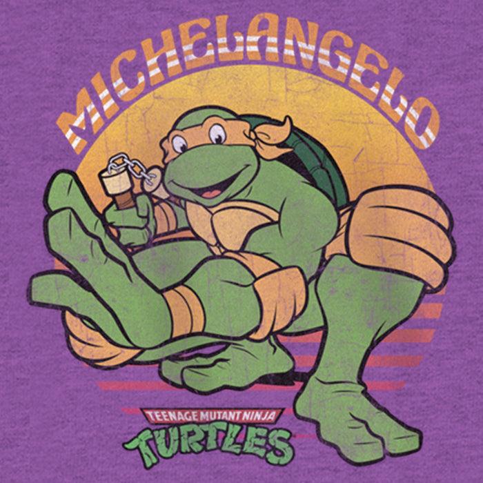 Fifth Sun Girl's Teenage Mutant Ninja Turtles Distressed Michelangelo In Action T-Shirt