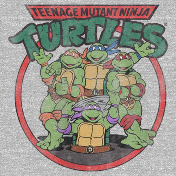 Fifth Sun Girl's Teenage Mutant Ninja Turtles Distressed Ninjas Circle T-Shirt