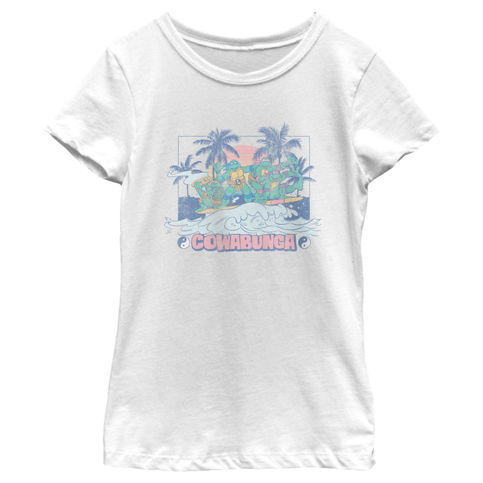 fifth sun Girl's Teenage Mutant Ninja Turtles Distressed Tropical Beach T-Shirt