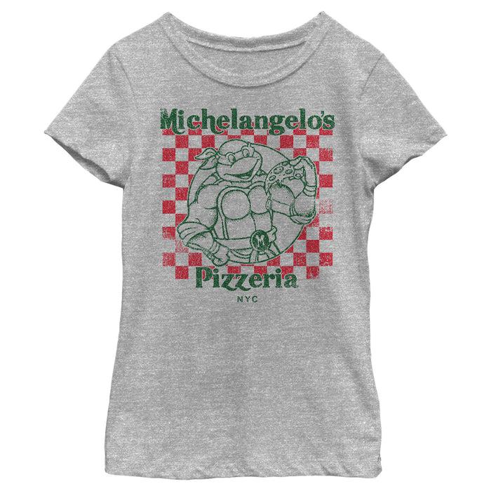 fifth sun Girl's Teenage Mutant Ninja Turtles Michelangelo's Pizzeria T-Shirt