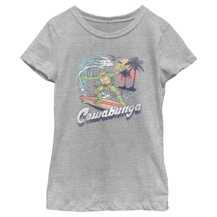 fifth sun Girl's Teenage Mutant Ninja Turtles Retro Cowabunga Michelangelo T-Shirt
