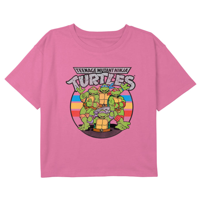 fifth sun Girl's Teenage Mutant Ninja Turtles Retro Striped Brothers T-Shirt