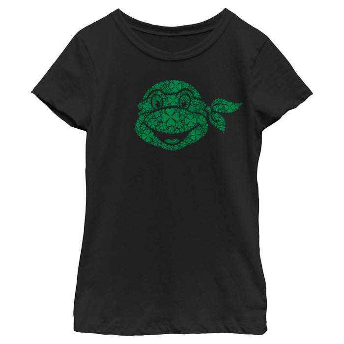 fifth sun Girl's Teenage Mutant Ninja Turtles St. Patrick's Day Michelangelo Shamrock Fill T-Shirt