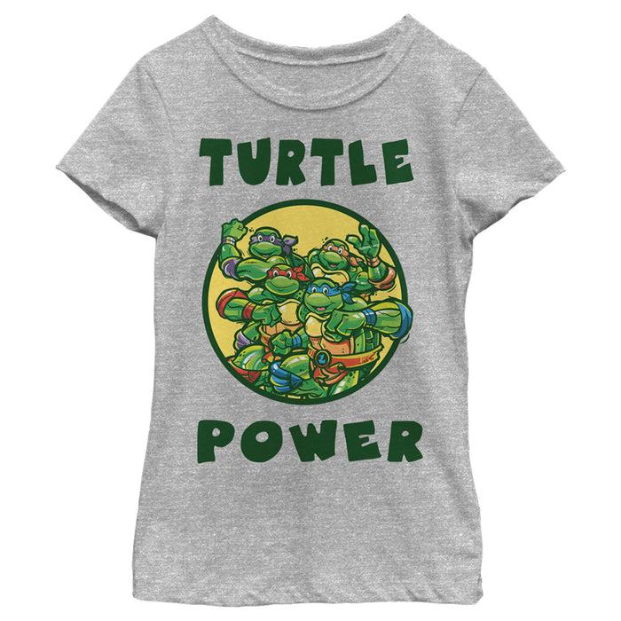 fifth sun Girl's Teenage Mutant Ninja Turtles Turtle Power Circle T-Shirt