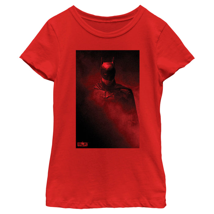 fifth sun Girl's The Batman Red Shadow Poster T-Shirt