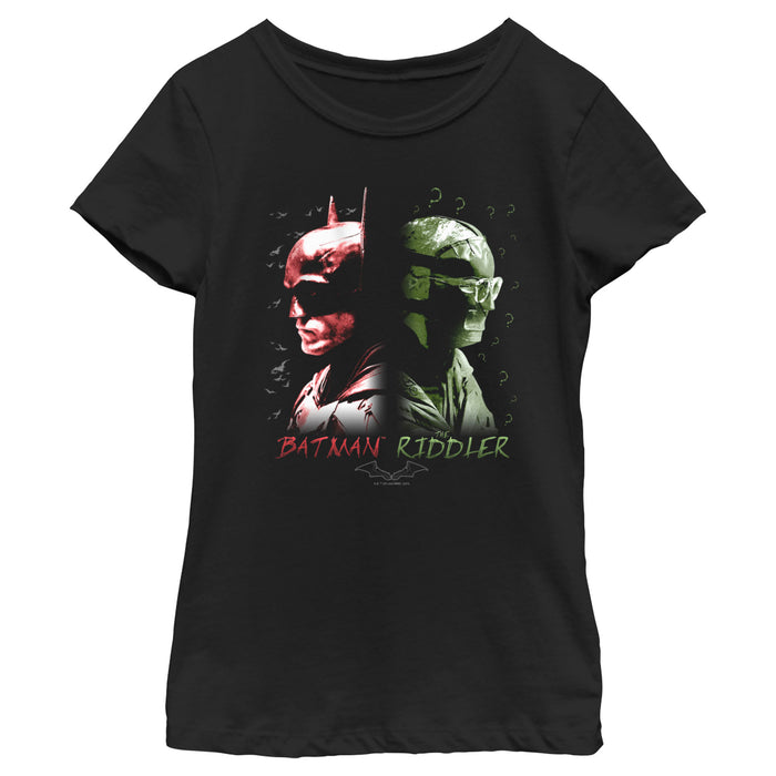 fifth sun Girl's The Batman Riddler Back to Back T-Shirt