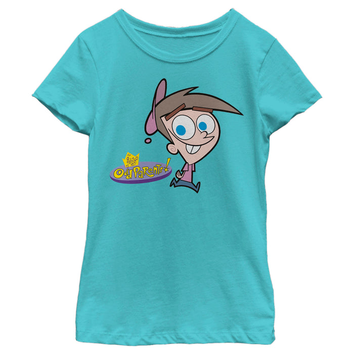 Fifth Sun Girl's The Fairly OddParents Timmy Turner Classic Logo T-Shirt