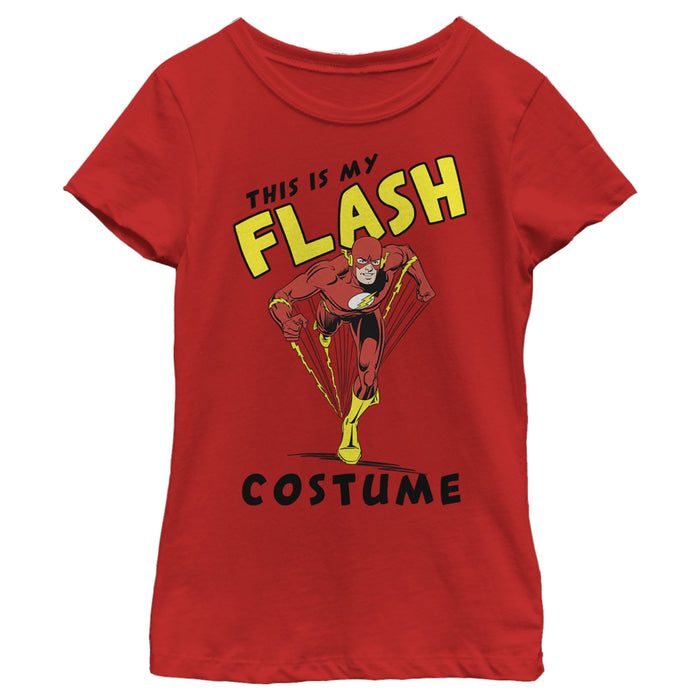 fifth sun Girl's The Flash This Is My Flash Costume Text Poster T-Shirt