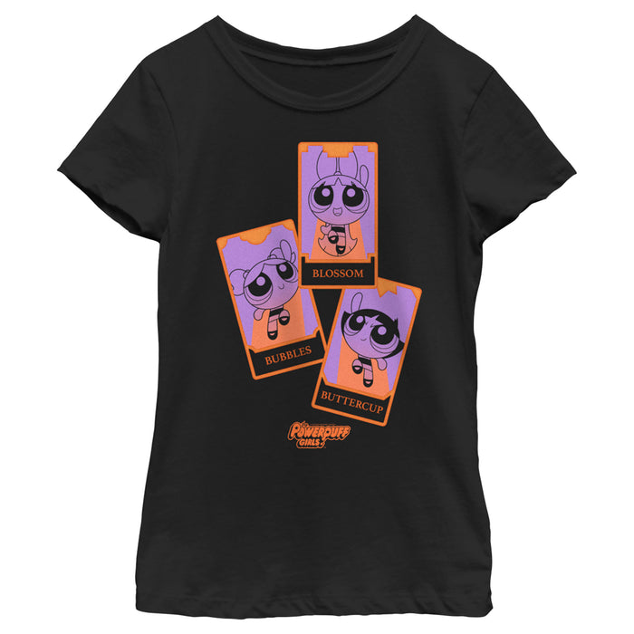 fifth sun Girl's The Powerpuff Girls Halloween Tarot Cards T-Shirt