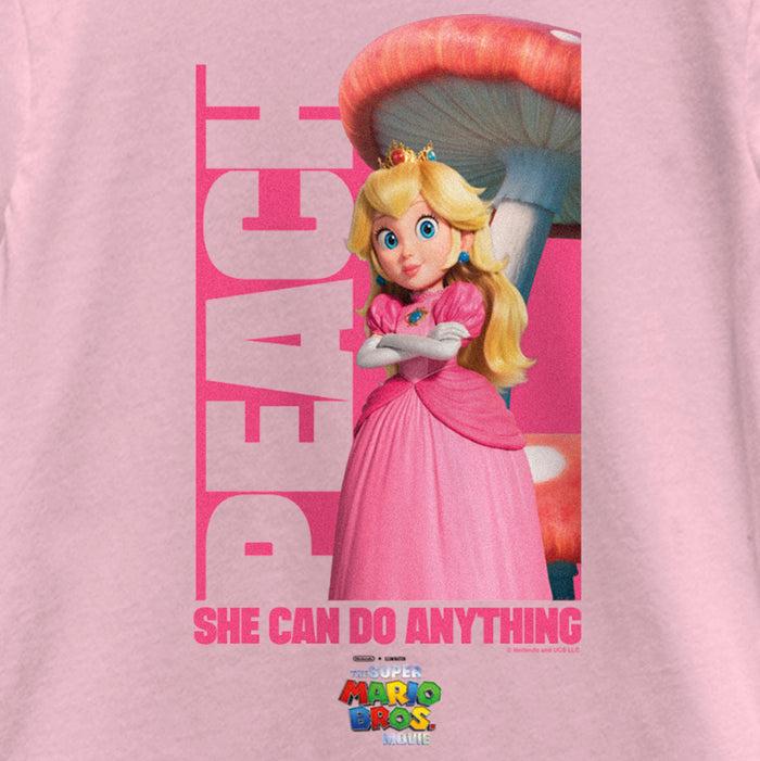 Fifth Sun Girl's The Super Mario Bros. Movie Peach She Can Do Anything T-Shirt