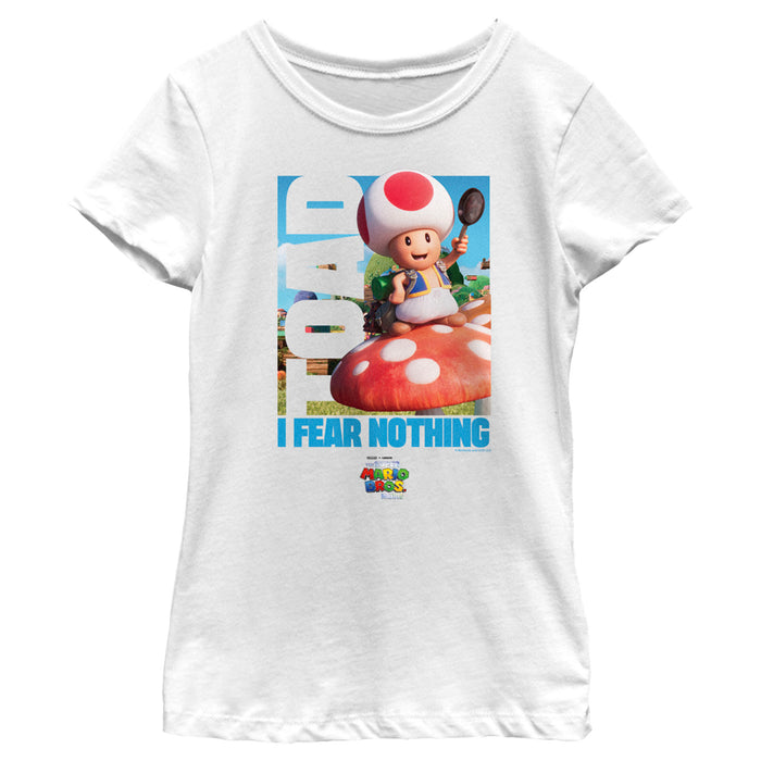 fifth sun Girl's The Super Mario Bros. Movie Toad I Fear Nothing T-Shirt
