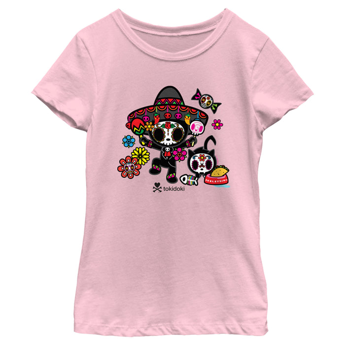 fifth sun Girl's Tokidoki Dia De Los Muertos Adios and Skeletrino T-Shirt