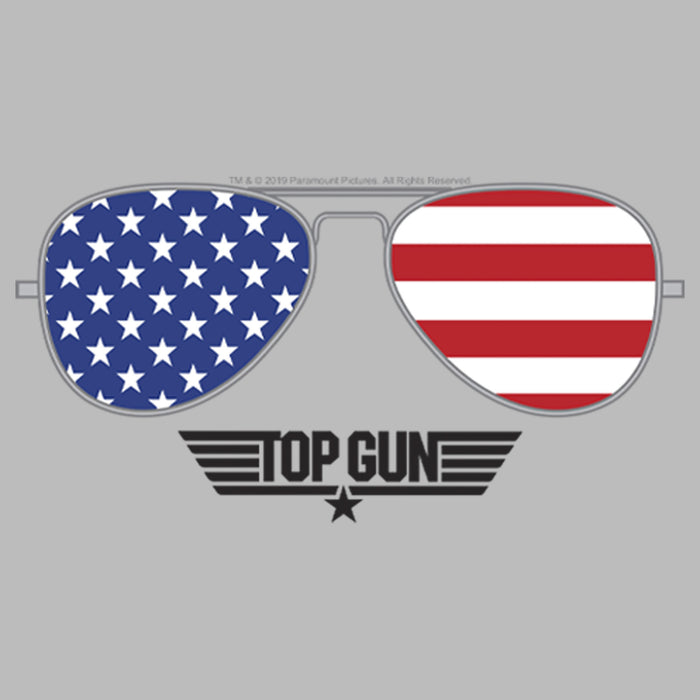 Fifth Sun Girl's Top Gun American Flag Aviator Sunglasses Logo T-Shirt