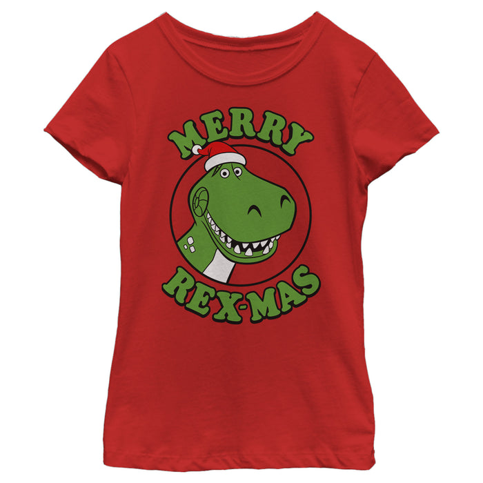fifth sun Girl's Toy Story Christmas Santa Rex T-Shirt