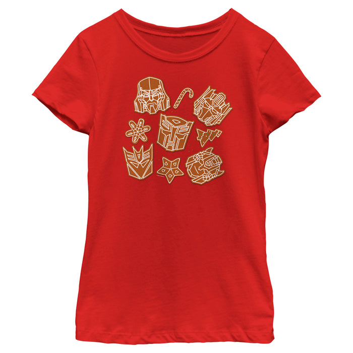 fifth sun Girl's Transformers Gingerbread Transformers T-Shirt