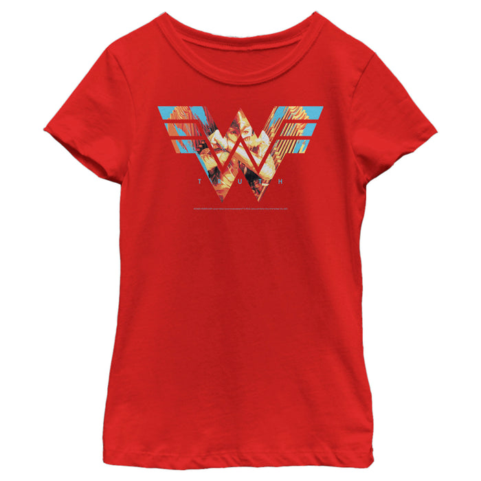 fifth sun Girl's Wonder Woman 1984 Eagle Truth Logo T-Shirt
