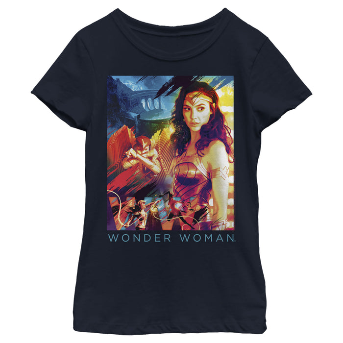fifth sun Girl's Wonder Woman 1984 Movie Collage T-Shirt