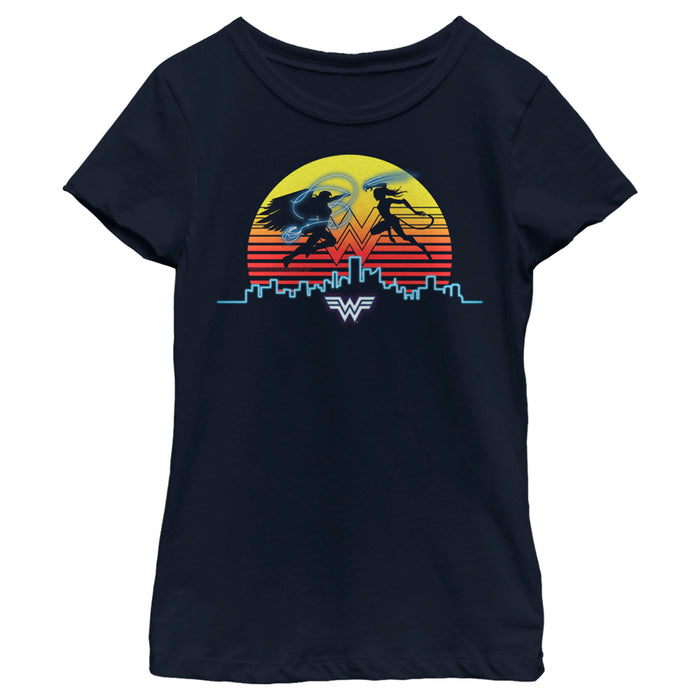 fifth sun Girl's Wonder Woman 1984 Skyline Battle T-Shirt